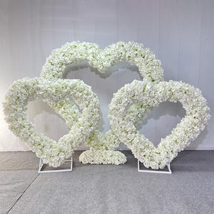 Y-HFA133 Artificial hydrangea <b>heart</b> flower arch backdrop white <b>heart</b> flower arch wedding luxury <b>heart</b> flower arch silk for decor - Product Image 1