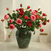 Fleurs artificielles en soie, roses artificielles, arrangements floraux DIY, fleurs artificielles en gros pour cadeau de pendaison de crémaillère