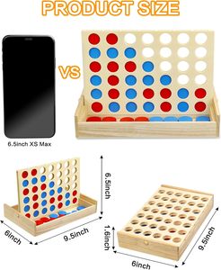 Jeu de société Connect 4 en bois pliable, jeu de stratégie classique pour toute <span class=keywords><strong>la</strong></span> famille (format voyage, 5 à 7 ans) - Product Image 5