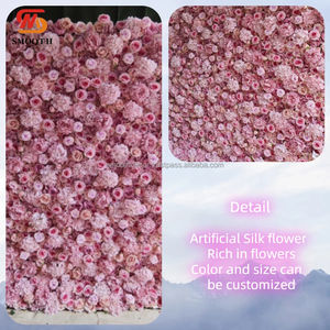 ฉากหลังดอกกุหลาบผ้าไหมเทียมเนื้อเนียน ขนาด 2.2x2.2 เมตร ม้วนสำหรับตกแต่งงานแต่งงานและงานคริสต์มาส - Product Image 2