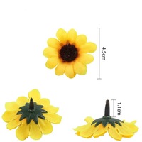 Mini-têtes de tournesol artificielles jaunes en soie pour couronnes DIY, bouquets, boîtes cadeaux, mariages, fêtes et artisanat