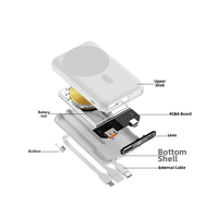 Batterie externe 3-en-1 ultra-fine 10000 mAh avec affichage numérique, câble de charge et chargeur sans fil magnétique pour iPhone 17 16