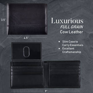 Men's Bifold Wallet Crafted From Full Grain Leather Offering RFID Protection and Sleek Organized Storage - Product Image 5