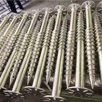 Anclaje Helicoidal de Acero al Carbono Q235, Anticorrosión, Galvanizado, Cabeza Hexagonal, Rosca M12, Capacidad 3.2-130KN, Acabado TiCN, PV, en Pulgadas