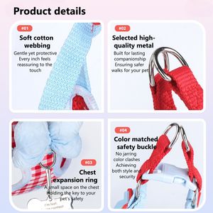 Arnés para perros ligero ajustable a prueba de escape tipo H con correa para actividades al aire libre - Product Image 6