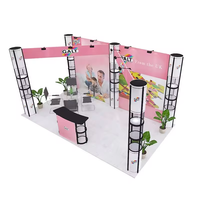 Cabine d'exposition en aluminium modulaire Portable 10x10 Twist Spiral Tower Showcase Tool Free Portable LED Light Display Trade Show