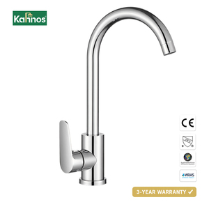 Modern Chrome Kitchen Faucet Deck Mount Hot Cold Water Ceramic Valve Single Handle Single Hole Mount Pull Spray - Product Image 1
