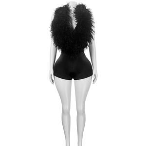 Verano Halter cuello en V Bodycon mamelucos cortos mujeres piel <span class=keywords><strong>mono</strong></span> sin espalda <span class=keywords><strong>blanco</strong></span> Sexy calle <span class=keywords><strong>fiesta</strong></span> una pieza cuerpo monos señoras - Product Image 2
