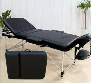 Lit de massage <span class=keywords><strong>professionnel</strong></span> pliable en aluminium à trois sections, directement de l'usine, avec éponge haute densité |   OEM pour les meilleurs établissements sportifs - Product Image 1