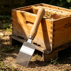 Forchetta per Disopercolatura del Miele con Manico in Legno, Strumento per Apicoltura Tipo Ago per la Raccolta del Miele - Product Image 4