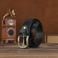 Ceinture WIZNEERK pour homme en cuir de vachette vintage de qualité supérieure, boucle en alliage, durable, légère, moulage monobloc, largeur 3,3 cm
