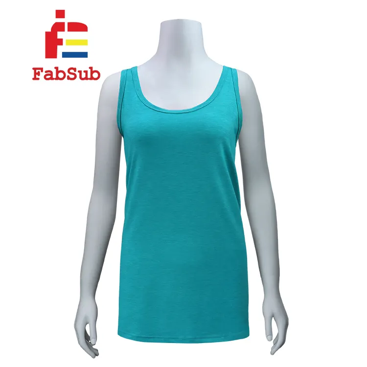 New Heather Color Tank Top Sublimation Racer Back Flat Back Sublimation Polyester Cotton Tank Top Women Lady Tank Tops