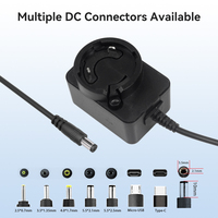 Merryking Austauschbare Stecker KC US EU UK AR AU Standard 12V 1A 1,5A Netzteil mit Kabellänge und 5,5*2,5 DC-Stecker
