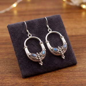 Pendientes de Aro de Plata 925 con Piedras Preciosas de Labradorita Natural, Estilo Bohemio, Pendientes Colgantes para Mujer, Uso Diario - Product Image 4