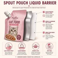 Sachet Doypack personnalisé en aluminium avec bec verseur pour aliments pour chats, réutilisable, pour liquides, vente en gros