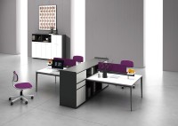 LIWEI Mobilier de bureau modulaire commercial moderne sur mesure, poste de travail 6 places, ensemble de bureaux pour personnel en panneaux de bois écologiques