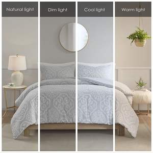 Juego de Funda de Edredón King Size de 3 Piezas, Acolchado, con Patrón Geométrico Tejido, Relleno de Algodón, Ropa de Cama de Lujo para el Hogar - Product Image 5