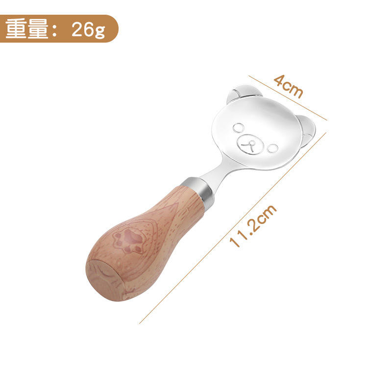 ช้อนหมีลายไม้สำหรับเด็ก