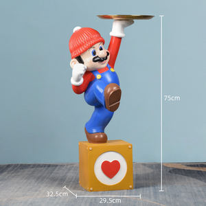 รูปปั้นมาริโอขนาดเท่าคนจ<span class=keywords><strong>ริ</strong></span>ง ทำจากไฟเบอร์กลาส พร้อมถาดเสิร์ฟ รูปปั้นมาริโอเรซิ่นสมัยใหม่สำหรับตกแต่งบ้านและสำนักงาน - Product Image 4