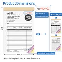 Carnet de factures personnalisé avec logo, carnet de reçus autocopiants NCR 2 ou 3 feuillets, formulaires de bons de commande, fabricant, grossiste, fournisseur OEM