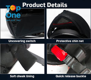 TopOne alta calidad seguridad Crash negro adulto fibra de carbono moto casco de motocicleta de cara completa - Product Image 5