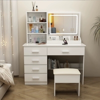 Vente en gros de meubles de chambre à coucher table de toilette moderne en bois meuble de maquillage de couleur blanche meuble de table de maquillage avec miroir