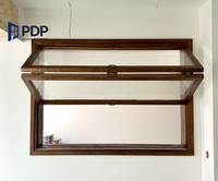 Design moderne personnalisé Fenêtres en bois et aluminium à deux volets Persienne Résidentielle Thermique Cadre en bois Extérieur pliable pour villas