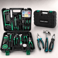 Ensemble d'outils professionnels pour la maison de 102 pièces avec outils de bricolage, outils à main dans une boîte de rangement en plastique pour l'assemblage et la réparation à domicile