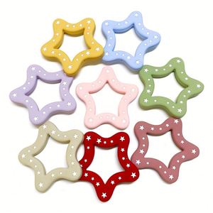 Anneau de dentition en silicone de qualité alimentaire pour bébé, sans BPA, non toxique, certifié EN71/CPSIA/AU, motif dessin animé de Noël, 10 perles souples - Product Image 1