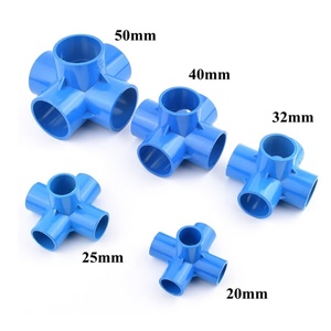 Conectores en T de PVC Azul para Tuberías de Drenaje de Acuarios y Peceras, Entrada y Salida de Agua, para Bricolaje en Jardín y Hogar - Product Image 3