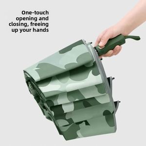 Parapluie automatique compact camouflage à trois plis, protection UV UPF 50+ |   Résistant au vent pour une utilisation en extérieur et professionnelle - Product Image 3