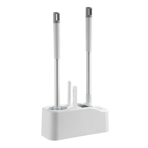 Toilet Brush Set Wall Mounted Rectangular Durable Easy To Clean For Bathroom Cleaning - Product Image 3