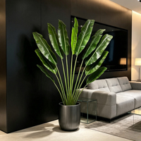 Vente en gros de palmiers bananiers artificiels de 250 cm de hauteur, faux palmiers tropicaux pour la décoration moderne de la maison, du bureau et de la salle d'exposition