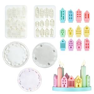 Moule en plâtre couleur personnalisée pour la fabrication artisanale de porte-bougies modernes pour l'affichage de Noël avec des moules miniatures 3D en forme de <span class=keywords><strong>maison</strong></span> - Product Image 2