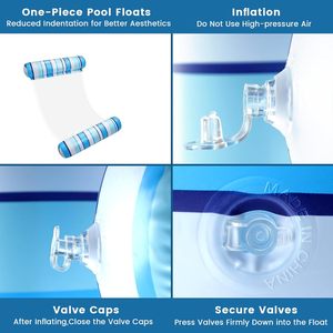 Lot de 2 flotteurs gonflables 4-en-1 en PVC épais multi-usages pour piscine, <span class=keywords><strong>hamac</strong></span> d'eau pour adultes, radeaux de transat. - Product Image 5