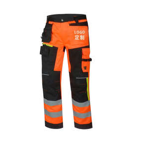 Pantalon de travail pour hommes avec bande réfléchissante pour le travail de nuit Pantalon de travail de <span class=keywords><strong>s</strong></span>écurité avec plusieurs poches pour les uniformes d'entretien routier - Product Image 6