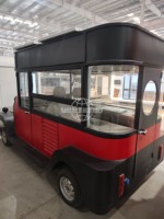 Remorque alimentaire vintage remorquable en fibre de verre et aluminium, résistante à la rouille, pour la vente rapide de frites, glaces et bonbons, avec barbecue intégré en acier inoxydable