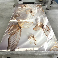Panneau mural intérieur en PVC UV effet marbre, imperméable, haute brillance, pour la décoration d'hôtels et de villas