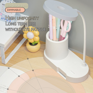 Modern Rechargeable LED Desk Lamp with Pen Holder & Phone <b>Stand</b> 3 Color Temps Eye-Care Night Light Simple Adjustable ABS - Product Image 3