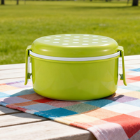 Vente en gros Récipients alimentaires en plastique durables et écologiques avec couvercles Cuillère Boîte à lunch pour enfants