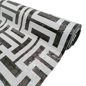 Conception de gaufrage noir et blanc Revêtement de sol stratifié en PVC Revêtement de sol en PVC Revêtement de sol en PVC <span class=keywords><strong>Beegles</strong></span> Marque Fogang Flagles - Product Image 1