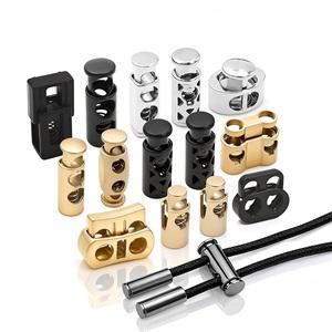 OEM kim loại Stopper dây khóa dây rút Vàng dây rút chuyển đổi dừng Snap kim loại dây khóa hình dạng tùy chỉnh dây kim loại khóa cho hàng may mặc - Product Image 1