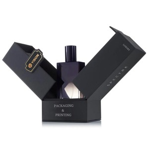 กล่องน้ำหอมหรูหราแบบกำหนดเองพร้อมบริการพิมพ์ลายและบรรจุภัณฑ์กล่องของขวัญแบบสองประตู - Product Image 2