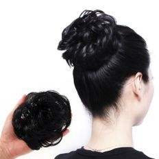 Fascia per capelli Chignon 8P nera con disegno di rigaglie di cacca in rilievo - Product Image 1