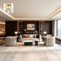 Ensemble de canapés pour salon avec capitonnage vertical en cuir pour maison moderne, vente en gros directe d'usine
