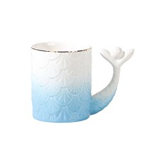 Haute qualité perle glaçure sirène tasse à café en céramique 10 pièces dégradé érotique Couple tasse à eau Souvenir