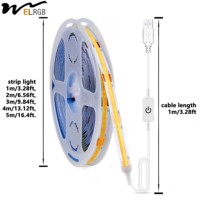 USB-Lichtstreifen COB Touch-Lichtstreifen 5V 8MM Breit Weiß Warmweiß Rot Grün Blau Rosa Füllicht Atmosphäre TV-Hintergrundbeleuchtung