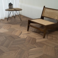 Parquet composite en bois massif à motifs irréguliers incrustés, adapté aux bébés, en noyer noir, en forme de lotus, artistique
