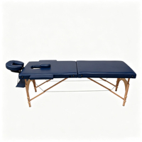 Table de massage portable moderne en bois de hêtre et cuir PU pour salons de beauté, hôtels, écoles - pliable, éponge haute densité