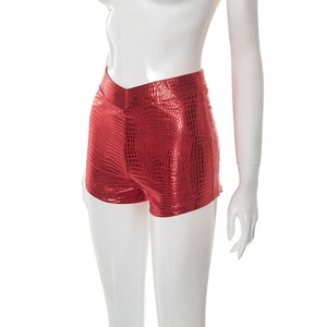 Nouvelle Arrivée 2026 – <span class=keywords><strong>Short</strong></span> <span class=keywords><strong>Femme</strong></span> en <span class=keywords><strong>Cuir</strong></span> PU Motif Serpent, Coupe Ajustée, Taille Basse, Décontracté, Tendance - Product Image 3